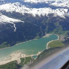 Flugwegposition um 13:04:18: Aufgenommen in der Nähe von 39027 Graun im Vinschgau, Südtirol, Italien in 3905 Meter